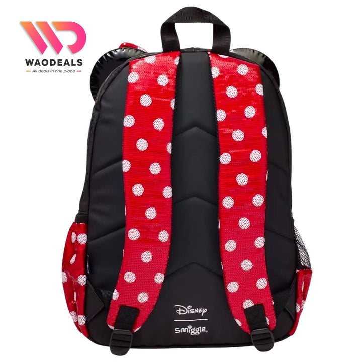 🎀 Original Smiggle 17-Inch Minnie Mouse School Backpack | Classic Disney Bag with 3 Zipped Compartments ✨ waodeals