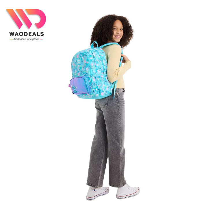 🎒 Original Smiggle 17-Inch Stitch School Backpack | Classic Stitch Bag with 3 Zipped Compartments | Cute Durable Kids School Bag ✨ waodeals