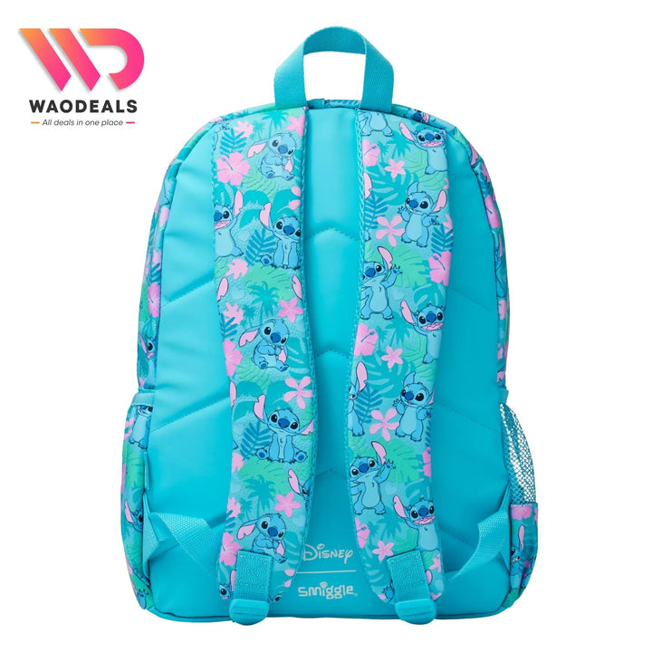 🎒 Original Smiggle 17-Inch Stitch School Backpack | Classic Stitch Bag with 3 Zipped Compartments | Cute Durable Kids School Bag ✨ waodeals