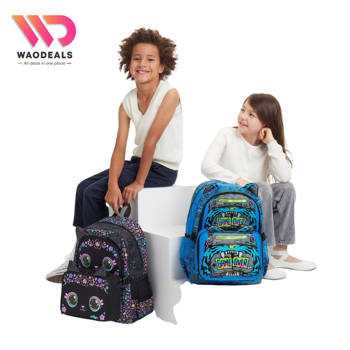 🎒 Original Smiggle 17-Inch Cat Eclipse School Backpack | Classic Kids Bag✨ waodeals