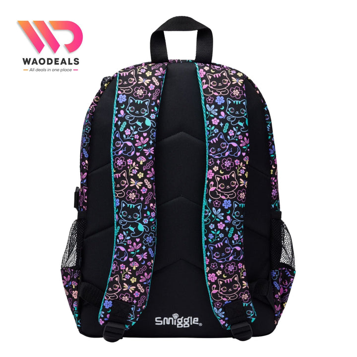🎒 Original Smiggle 17-Inch Cat Eclipse School Backpack | Classic Kids Bag✨ waodeals