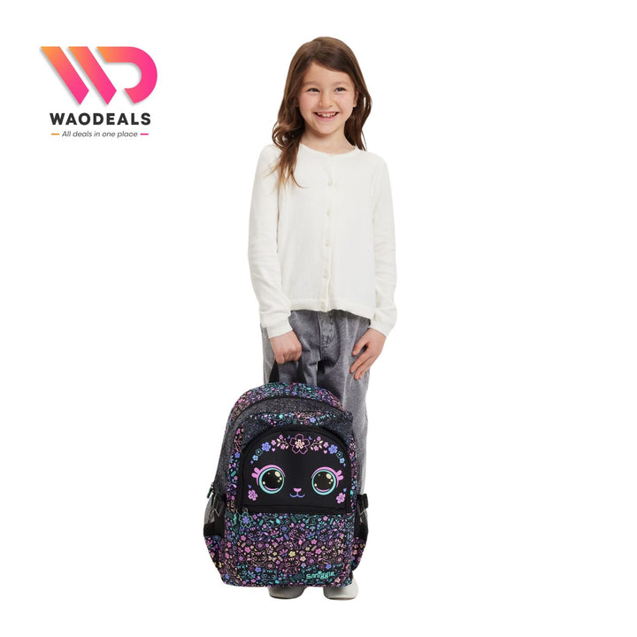 🎒 Original Smiggle 17-Inch Cat Eclipse School Backpack | Classic Kids Bag✨ waodeals