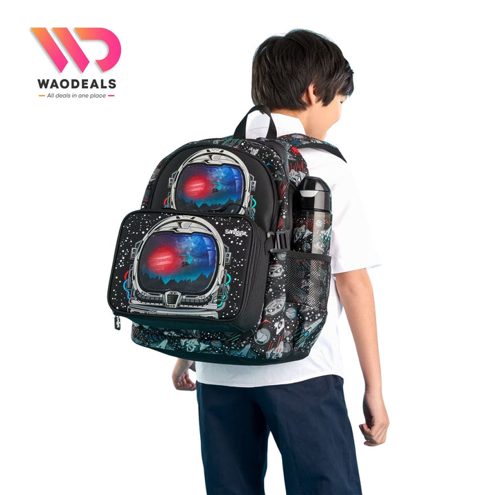 🚀 Original Smiggle 17-Inch Space Astronaut Eclipse Classic School Backpack ✨ waodeals