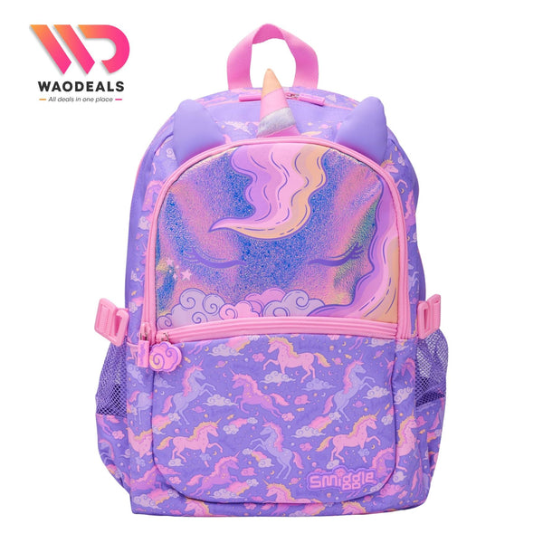 🦄 Original Smiggle 17-Inch Unicorn Eclipse Classic School Backpack | Kids Girls Boys Bag🎒✨ waodeals