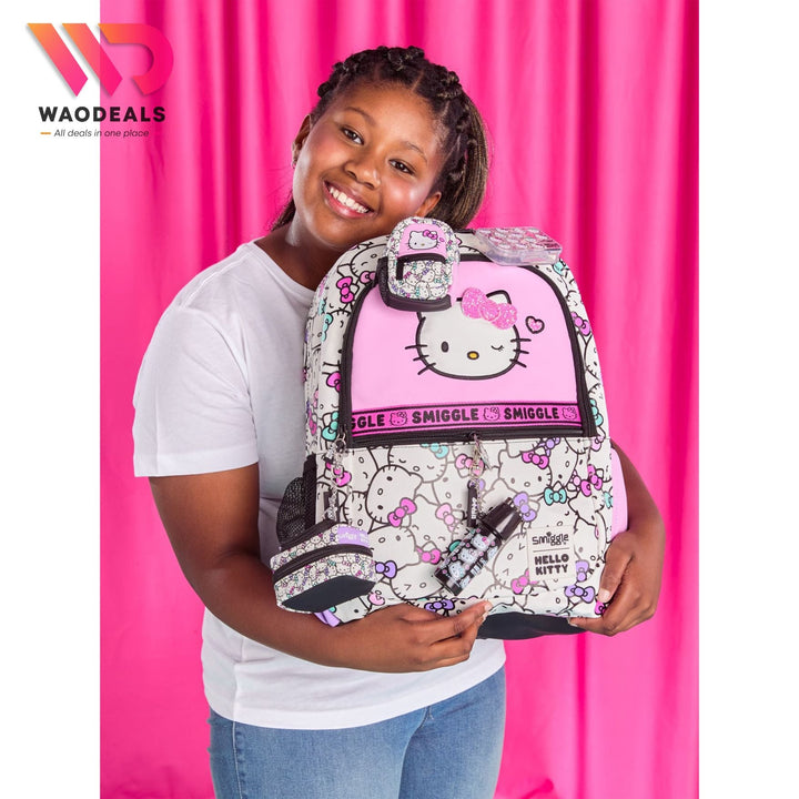 🎒 Original Smiggle 17-Inch Hello Kitty Classic School Backpack✨ waodeals