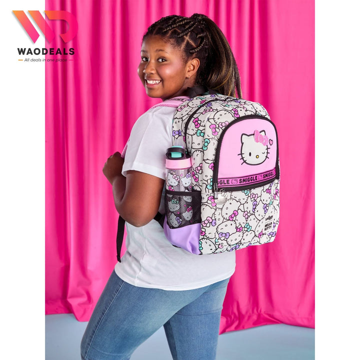 🎒 Original Smiggle 17-Inch Hello Kitty Classic School Backpack✨ waodeals