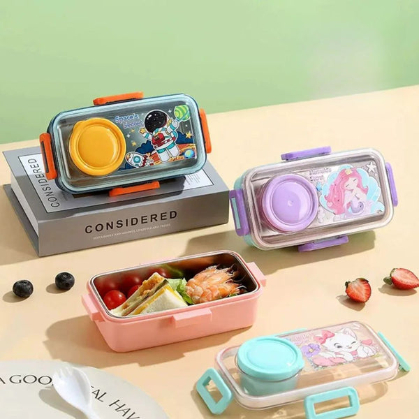 🥗✨ Kids Stainless Steel Insulated Lunch Box with Bowl & Spoon✨🥄 waodeals