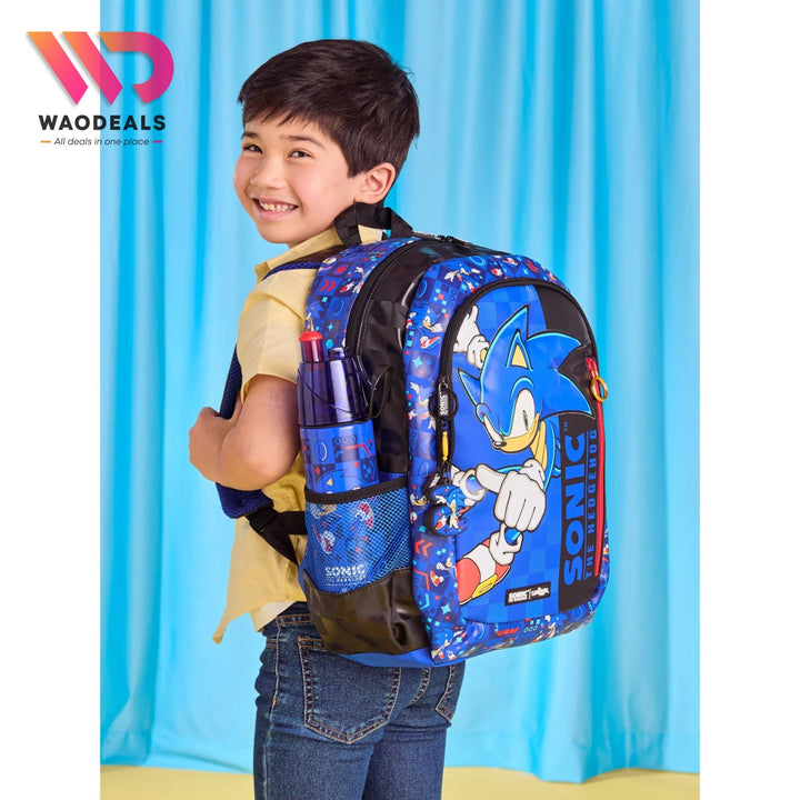 ✨ Original Smiggle 17-Inch Sonic Senior Kids School Backpack Boys Cartoon School Bag waodeals