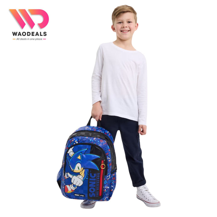 ✨ Original Smiggle 17-Inch Sonic Senior Kids School Backpack Boys Cartoon School Bag waodeals