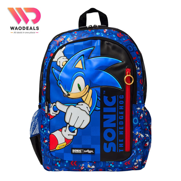 ✨ Original Smiggle 17-Inch Sonic Senior Kids School Backpack Boys Cartoon School Bag waodeals