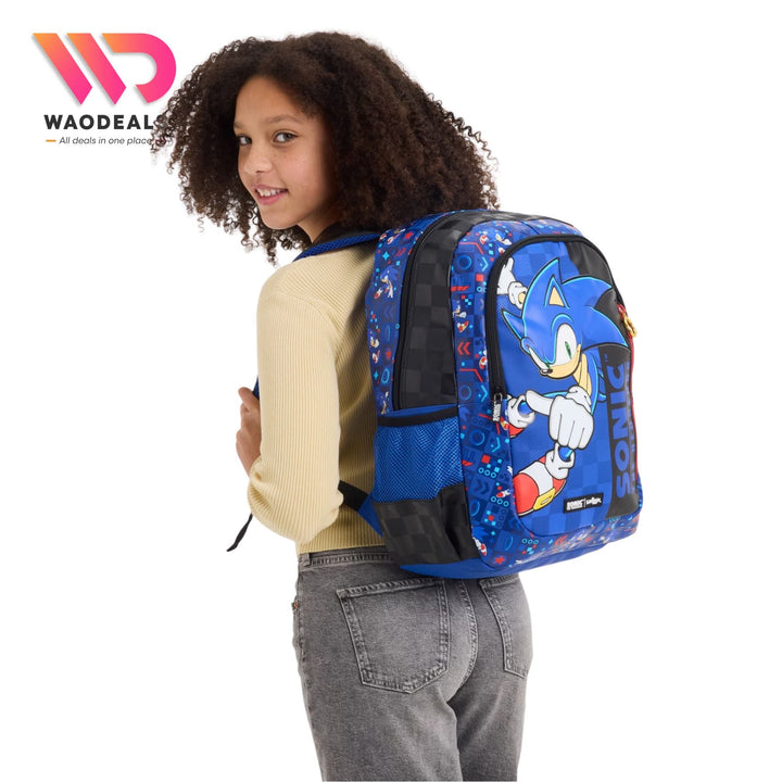 ✨ Original Smiggle 17-Inch Sonic Senior Kids School Backpack Boys Cartoon School Bag waodeals