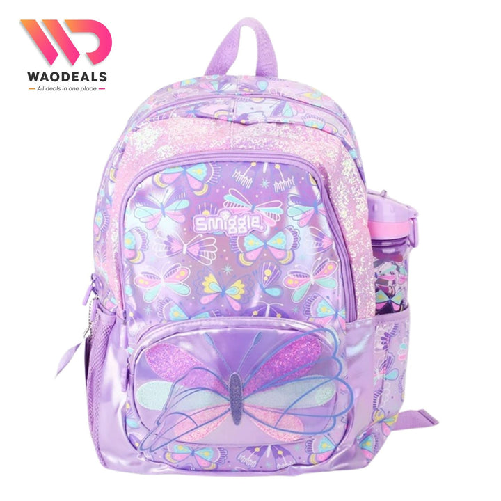 🦋 Original Smiggle 17-Inch Butterfly Backpack for Girls Kids School Bag 🎀✨ waodeals
