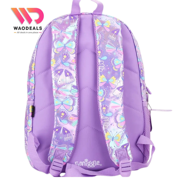 🦋 Original Smiggle 17-Inch Butterfly Backpack for Girls Kids School Bag 🎀✨ waodeals