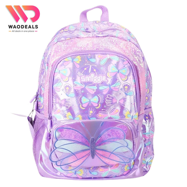 🦋 Original Smiggle 17-Inch Butterfly Backpack for Girls Kids School Bag 🎀✨ waodeals