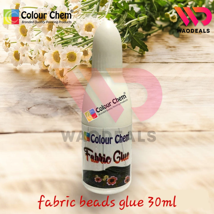 Colour Chem All-Purpose Fabric Glue 30ml - Strong Adhesive for Mirror Work, Laces, Sequins & Stones waodeals