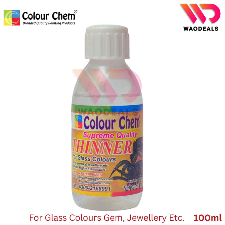 Colour Chem 100ml Thinner for Glass Colours, Gems & Jewellery Beads - High-Quality Mixing & Cleaning Solution waodeals