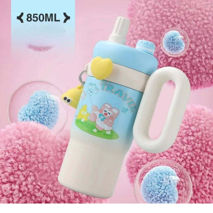 Rainbow Magic 850ml Stainless Steel Tumbler Cup – Cute Cartoon Sipper for Kids & Teens 🌈✅🎀 waodeals