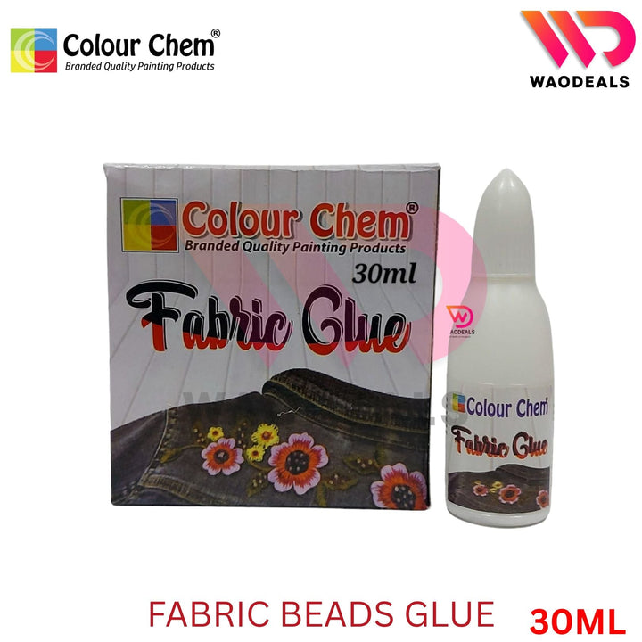 Colour Chem All-Purpose Fabric Glue 30ml - Strong Adhesive for Mirror Work, Laces, Sequins & Stones waodeals