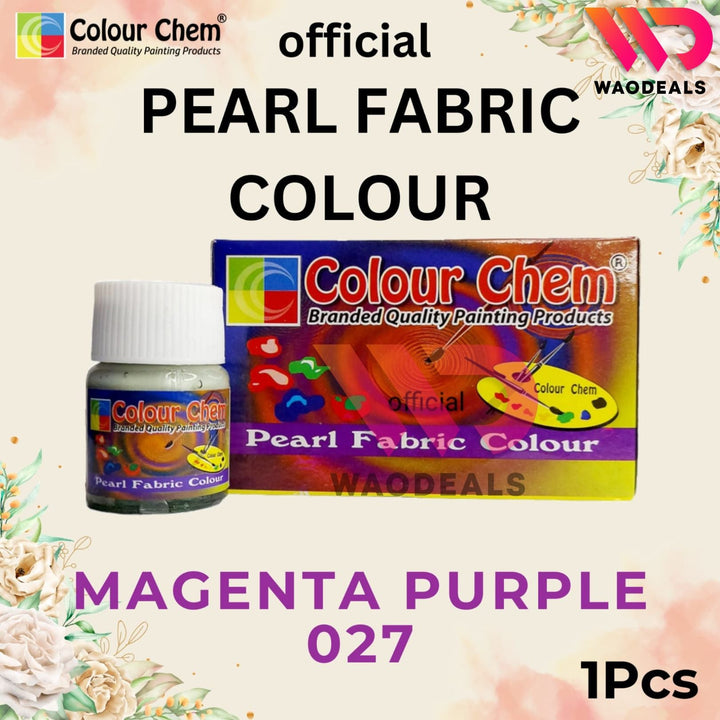 1Pc Colour Chem Pearl Fabric Paint - Metallic Glossy & Shiny Colors for Fabrics | 40 Shades (20ml) waodeals