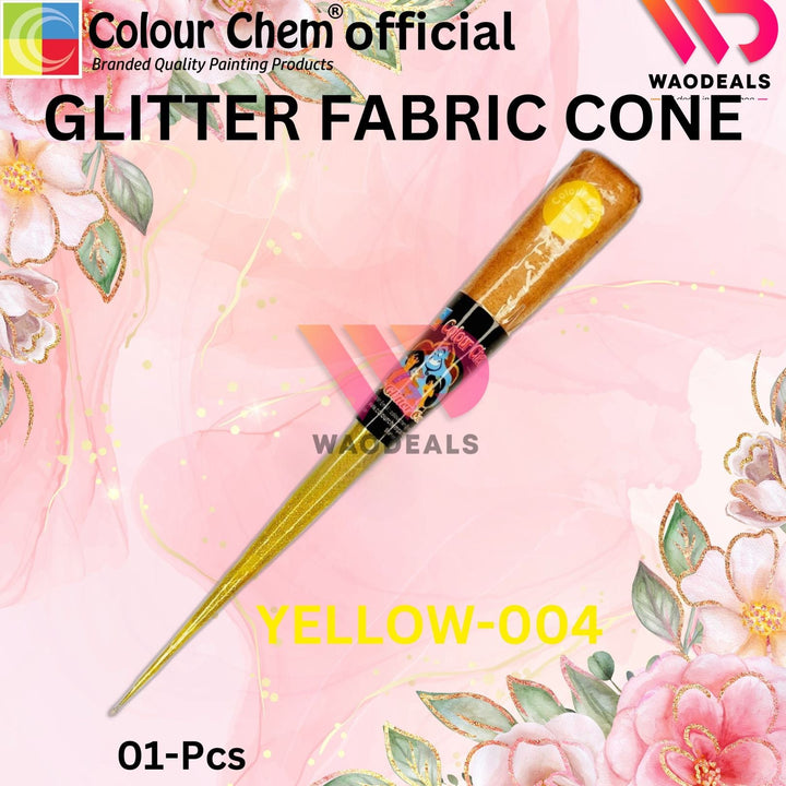 1Pc Colour Chem Sparkle Glitter Fabric Cone Outliner – Versatile Glitter Paint for Silk, Organza, All kind of Fabric, Wood, Metal & DIY Projects waodeals