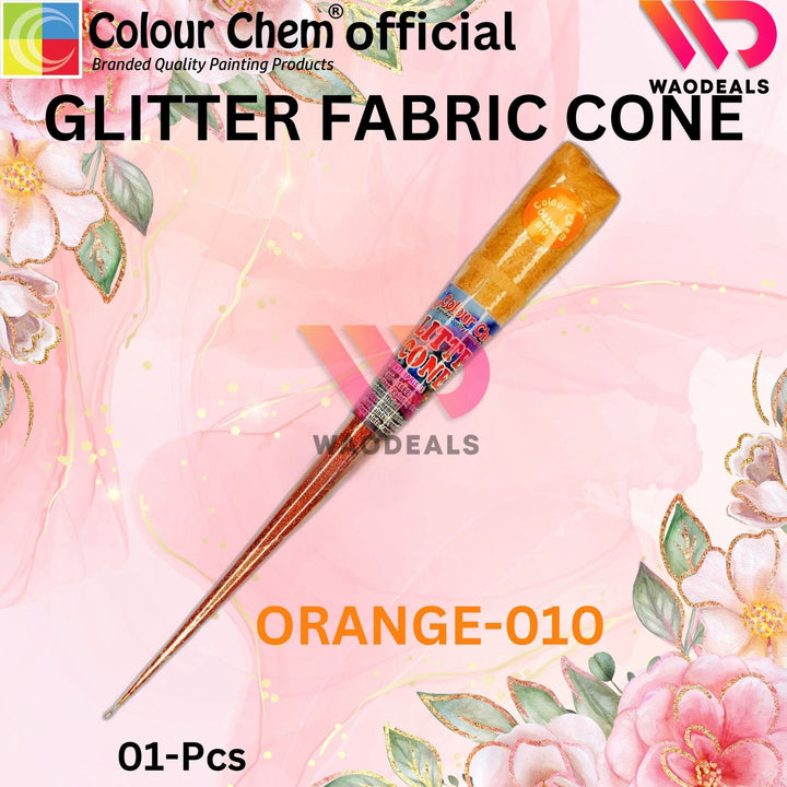 1Pc Colour Chem Sparkle Glitter Fabric Cone Outliner – Versatile Glitter Paint for Silk, Organza, All kind of Fabric, Wood, Metal & DIY Projects waodeals