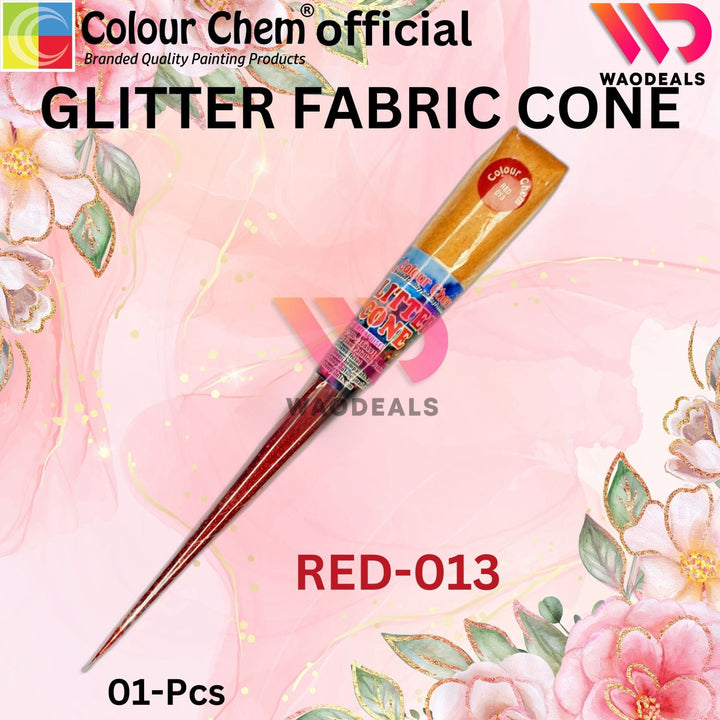 1Pc Colour Chem Sparkle Glitter Fabric Cone Outliner – Versatile Glitter Paint for Silk, Organza, All kind of Fabric, Wood, Metal & DIY Projects waodeals