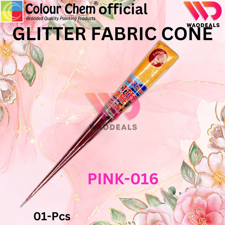 1Pc Colour Chem Sparkle Glitter Fabric Cone Outliner – Versatile Glitter Paint for Silk, Organza, All kind of Fabric, Wood, Metal & DIY Projects waodeals