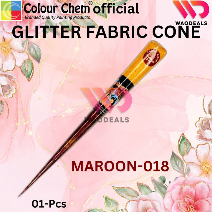 1Pc Colour Chem Sparkle Glitter Fabric Cone Outliner – Versatile Glitter Paint for Silk, Organza, All kind of Fabric, Wood, Metal & DIY Projects waodeals