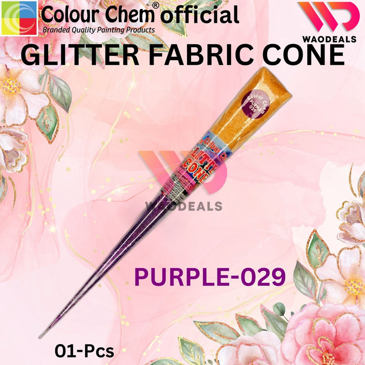 1Pc Colour Chem Sparkle Glitter Fabric Cone Outliner – Versatile Glitter Paint for Silk, Organza, All kind of Fabric, Wood, Metal & DIY Projects waodeals