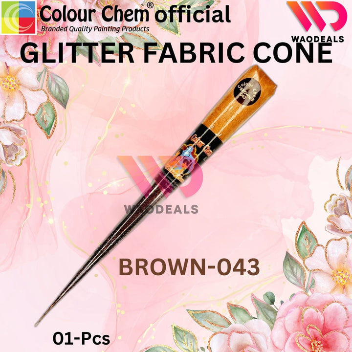 1Pc Colour Chem Sparkle Glitter Fabric Cone Outliner – Versatile Glitter Paint for Silk, Organza, All kind of Fabric, Wood, Metal & DIY Projects waodeals