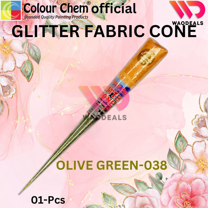 1Pc Colour Chem Sparkle Glitter Fabric Cone Outliner – Versatile Glitter Paint for Silk, Organza, All kind of Fabric, Wood, Metal & DIY Projects waodeals