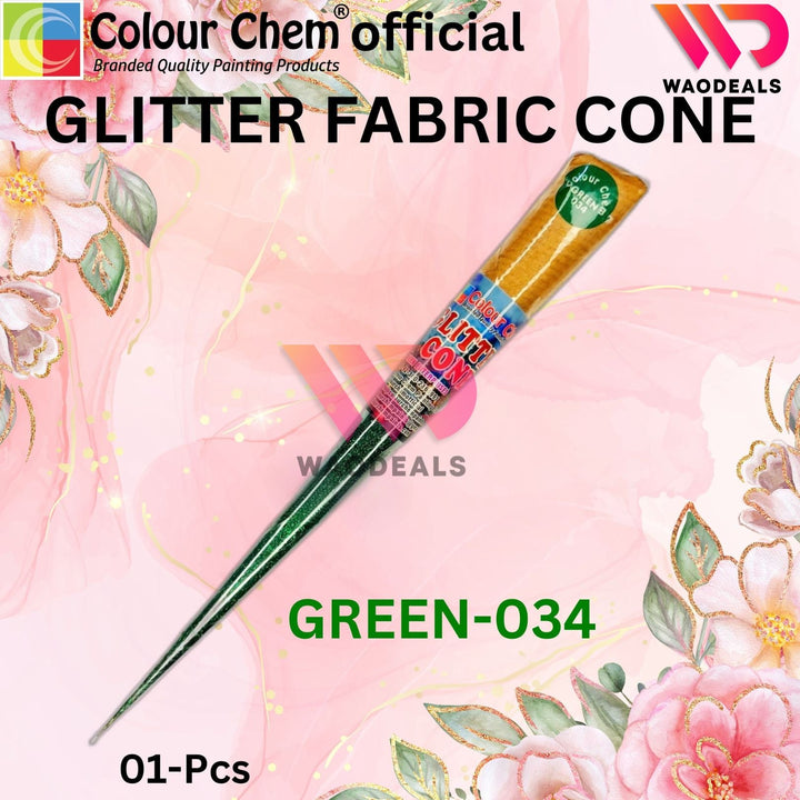 1Pc Colour Chem Sparkle Glitter Fabric Cone Outliner – Versatile Glitter Paint for Silk, Organza, All kind of Fabric, Wood, Metal & DIY Projects waodeals