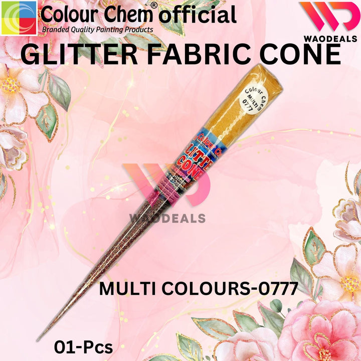 1Pc Colour Chem Sparkle Glitter Fabric Cone Outliner – Versatile Glitter Paint for Silk, Organza, All kind of Fabric, Wood, Metal & DIY Projects waodeals
