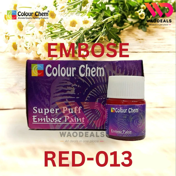 01Pc Colour Chem Emboss Fabric Paints – 3D Raised Effect for Clothes – Choose From Basic 6 Vibrant Colors waodeals