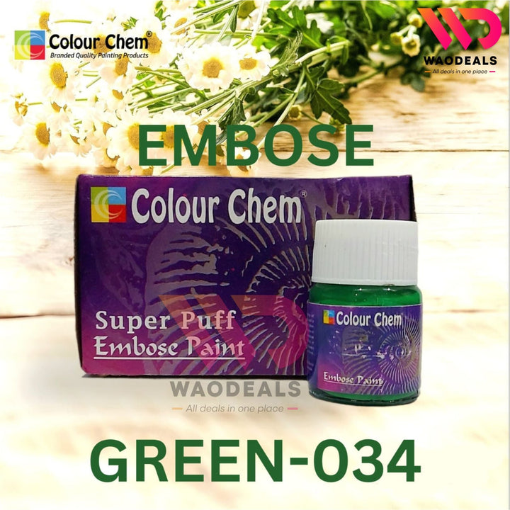 01Pc Colour Chem Emboss Fabric Paints – 3D Raised Effect for Clothes – Choose From Basic 6 Vibrant Colors waodeals