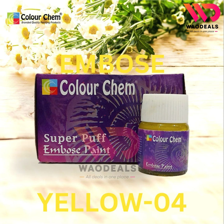 01Pc Colour Chem Emboss Fabric Paints – 3D Raised Effect for Clothes – Choose From Basic 6 Vibrant Colors waodeals