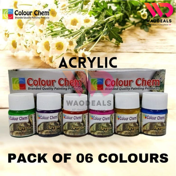 Color Chem Acrylic Fabric Paints – Matte Finish – 6/12/18/24/30/36 Shades – Multi-Surface Art Paint Set🎨🖌️ waodeals