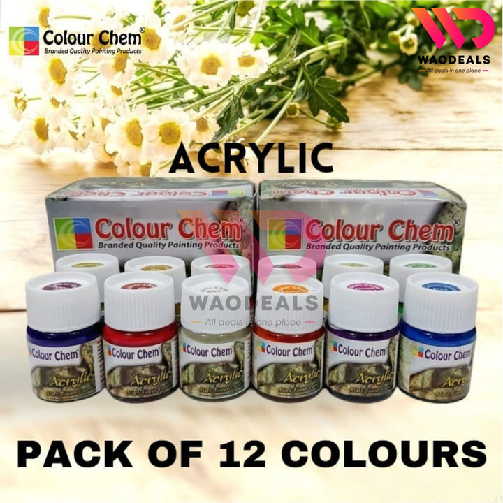 Color Chem Acrylic Fabric Paints – Matte Finish – 6/12/18/24/30/36 Shades – Multi-Surface Art Paint Set🎨🖌️ waodeals