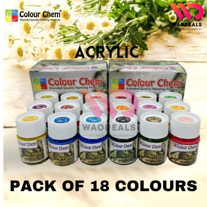 Color Chem Acrylic Fabric Paints – Matte Finish – 6/12/18/24/30/36 Shades – Multi-Surface Art Paint Set🎨🖌️ waodeals