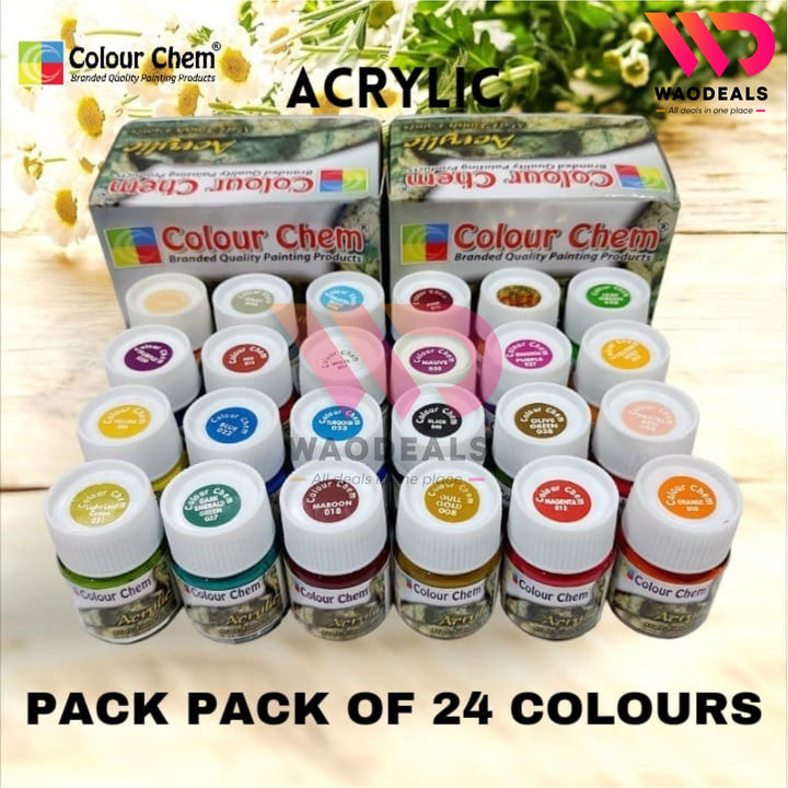 Color Chem Acrylic Fabric Paints – Matte Finish – 6/12/18/24/30/36 Shades – Multi-Surface Art Paint Set🎨🖌️ waodeals