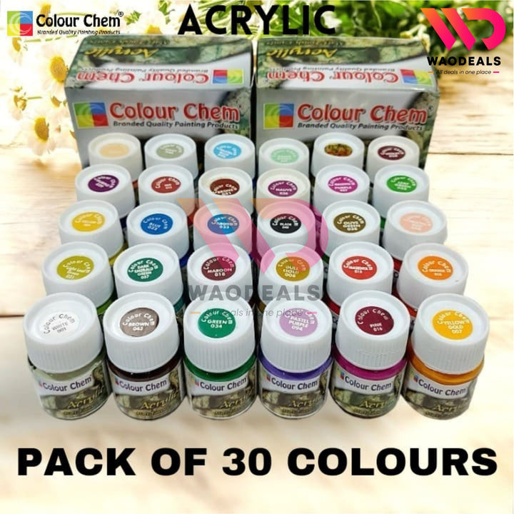 Color Chem Acrylic Fabric Paints – Matte Finish – 6/12/18/24/30/36 Shades – Multi-Surface Art Paint Set🎨🖌️ waodeals