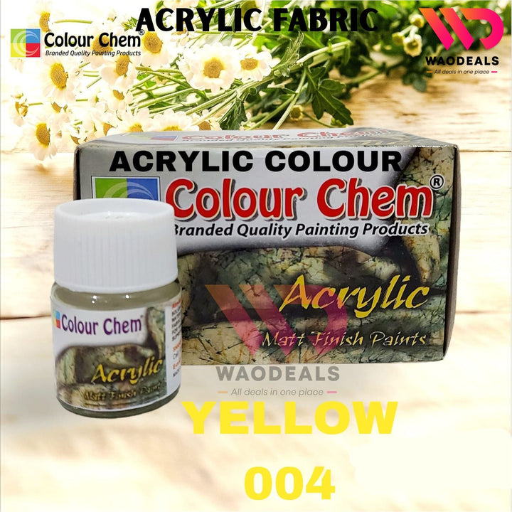 1Pc Colour Chem Acrylic Fabric Paint – Matte Finish – 20ML Bottle – All Shades Available – Textile & Multi-Surface Use🎨🧵🖌️ waodeals