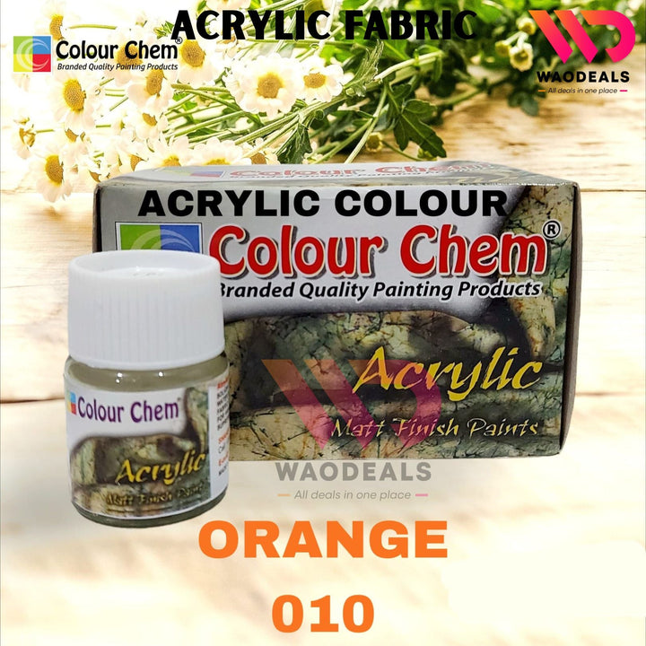 1Pc Colour Chem Acrylic Fabric Paint – Matte Finish – 20ML Bottle – All Shades Available – Textile & Multi-Surface Use🎨🧵🖌️ waodeals