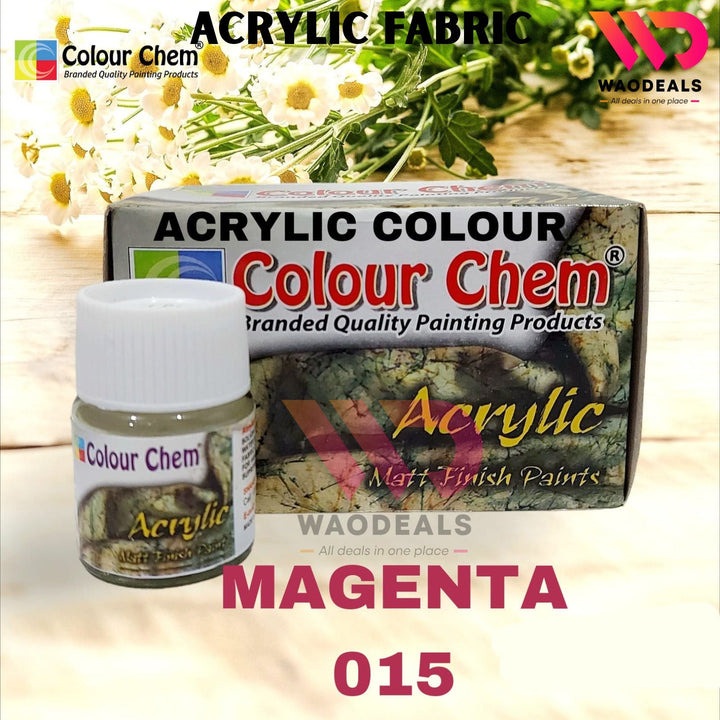 1Pc Colour Chem Acrylic Fabric Paint – Matte Finish – 20ML Bottle – All Shades Available – Textile & Multi-Surface Use🎨🧵🖌️ waodeals