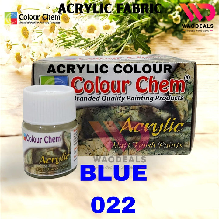 1Pc Colour Chem Acrylic Fabric Paint – Matte Finish – 20ML Bottle – All Shades Available – Textile & Multi-Surface Use🎨🧵🖌️ waodeals