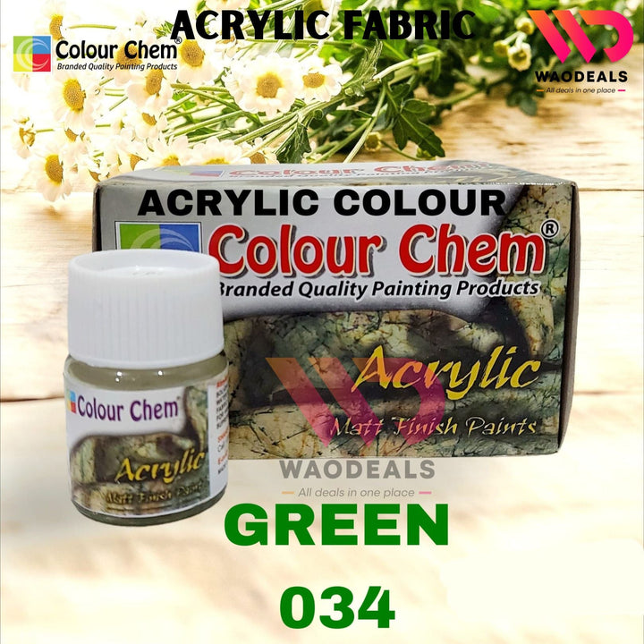 1Pc Colour Chem Acrylic Fabric Paint – Matte Finish – 20ML Bottle – All Shades Available – Textile & Multi-Surface Use🎨🧵🖌️ waodeals
