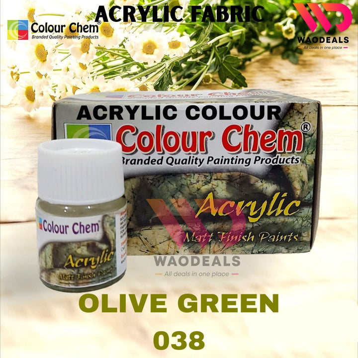 1Pc Colour Chem Acrylic Fabric Paint – Matte Finish – 20ML Bottle – All Shades Available – Textile & Multi-Surface Use🎨🧵🖌️ waodeals