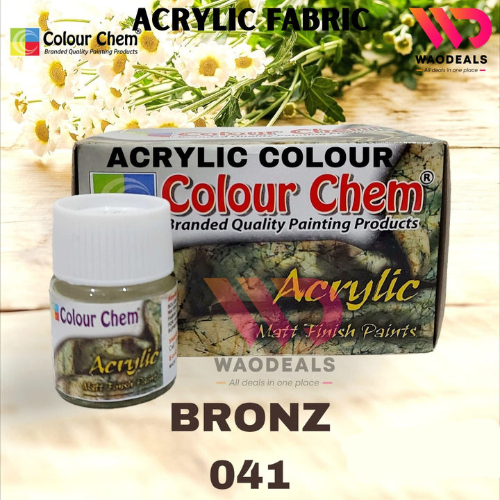 1Pc Colour Chem Acrylic Fabric Paint – Matte Finish – 20ML Bottle – All Shades Available – Textile & Multi-Surface Use🎨🧵🖌️ waodeals