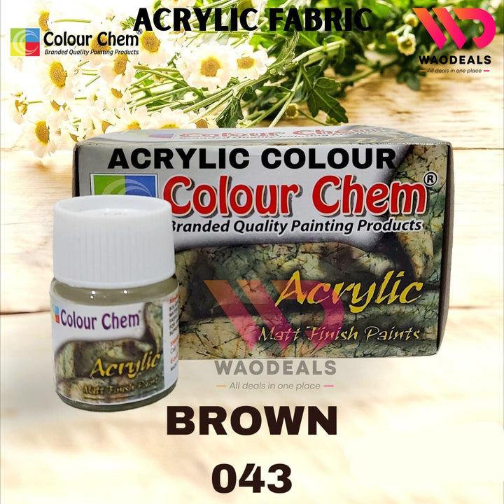 1Pc Colour Chem Acrylic Fabric Paint – Matte Finish – 20ML Bottle – All Shades Available – Textile & Multi-Surface Use🎨🧵🖌️ waodeals