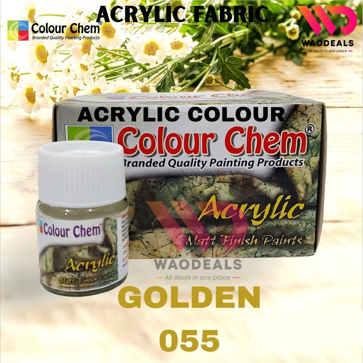1Pc Colour Chem Acrylic Fabric Paint – Matte Finish – 20ML Bottle – All Shades Available – Textile & Multi-Surface Use🎨🧵🖌️ waodeals